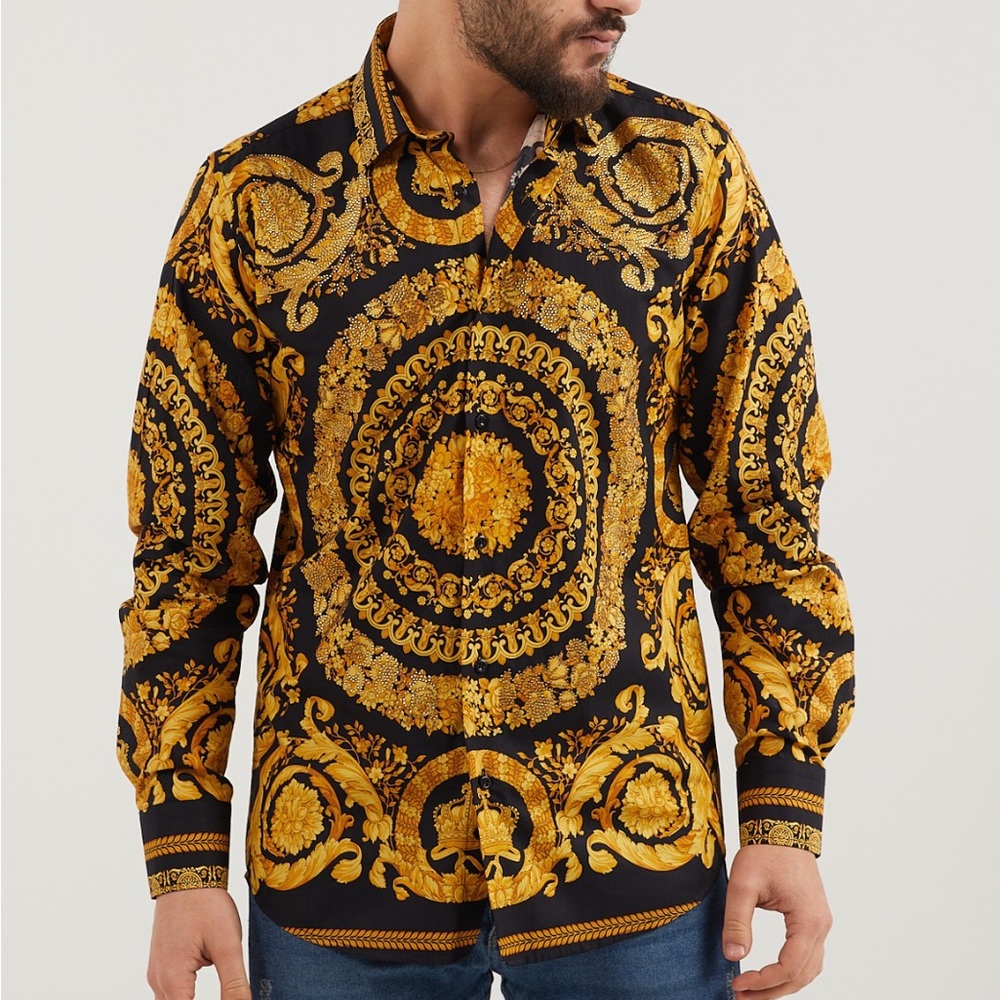 KSF luxury brand Milano rhinestone shirt